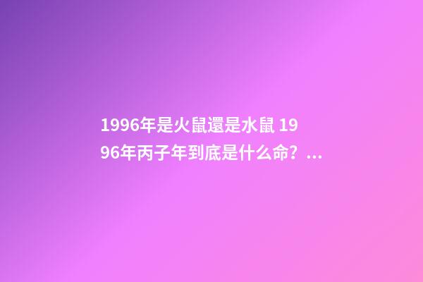 1996年是火鼠還是水鼠 1996年丙子年到底是什么命？水命還是火命？？？-第1張-觀點-玄機派